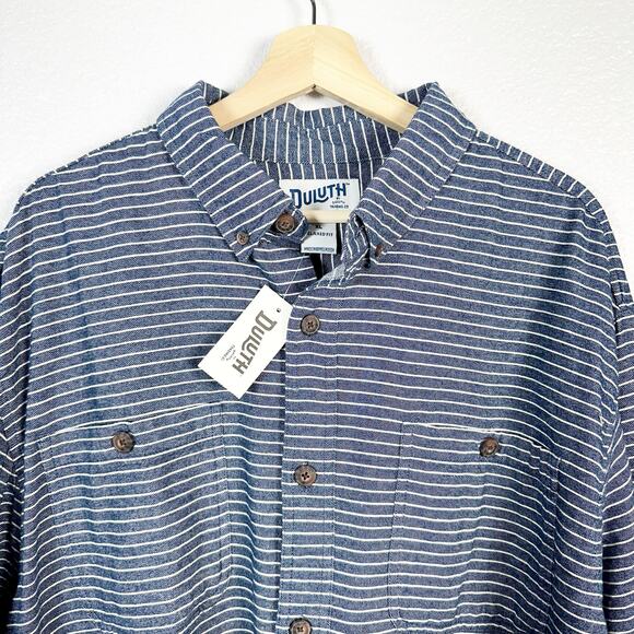 Duluth Trading Co NWT Mens Free Swingin' Flannel Relaxed Fit Shirt Blue XL - Picture 2 of 8